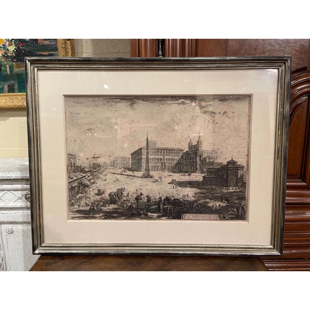 18th Century Italian Neo Classical Saint John Basilica Black and White Engraving For Sale - Image 12 of 12