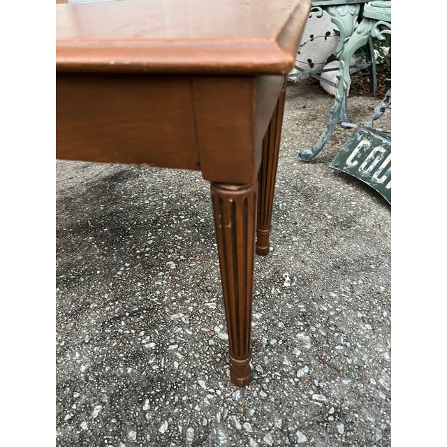 1970s Petite Bench With Neoclassical Fluted Legs For Sale - Image 4 of 5