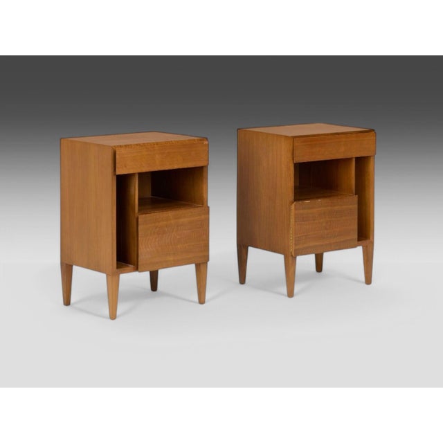 Gio Ponti, Singer & Sons, Mid-Century Modern, Walnut, Rare Sculptural Nightstands or End Tables, Italy/USA c. 1955 A rare...
