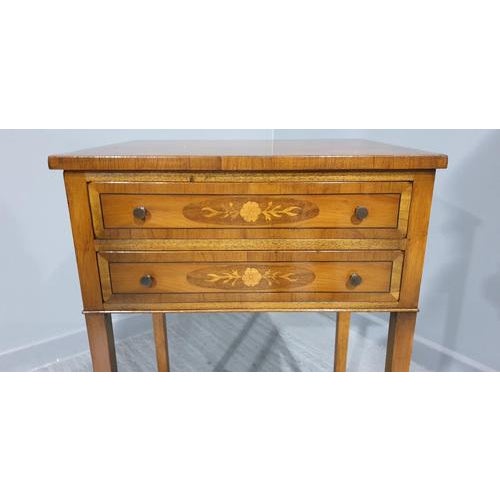Yew Wood Inlaid Side Table For Sale - Image 3 of 8