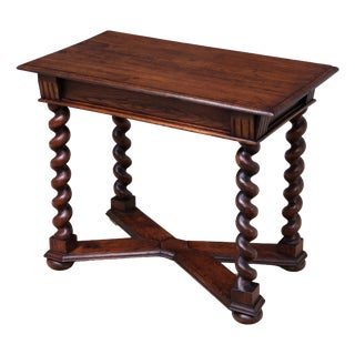 19th Century Baroque Oak Console Table with Twist Legs, Sweden For Sale