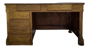 Italian Desk with Drawers in Fir Wood, 1890s