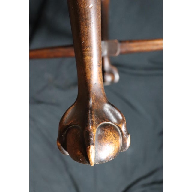 Traditional Early 20th Century Leather Seat Hand Carved Corner Chair For Sale - Image 3 of 9