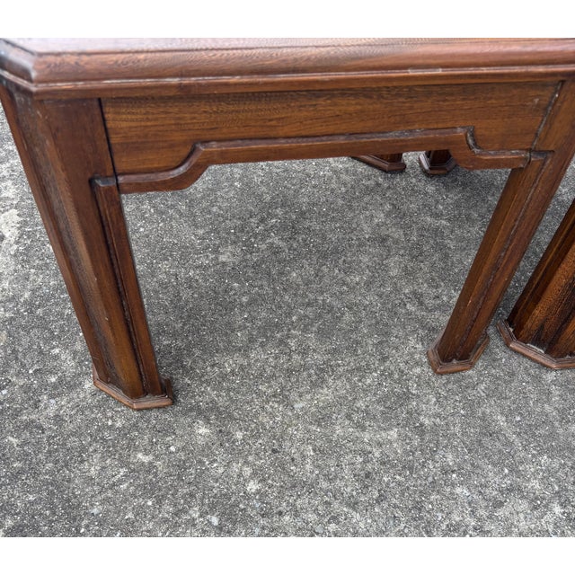 Pair of Asian Ming Style Tables with Burl Wood Tops.