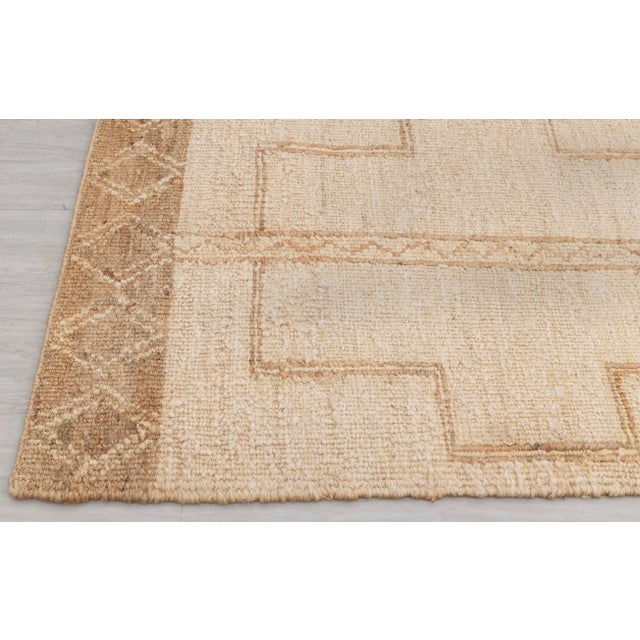 Textile 8x10Ft. Natural Beige Jute Brown Taureg Inspired Soumek Jute Wool Hand Woven Rug For Sale - Image 7 of 12