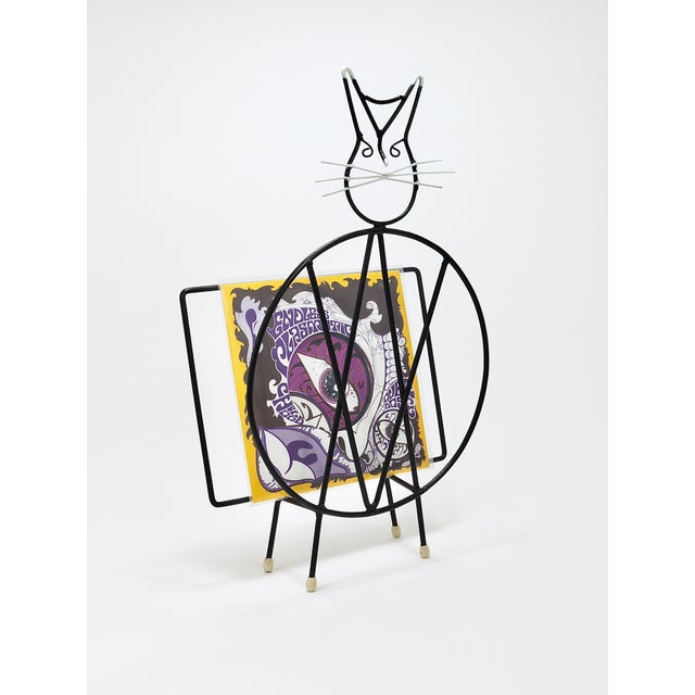 Mid-Century Cat Shaped Magazine Stand in Iron, Italy, 1950s For Sale - Image 6 of 18