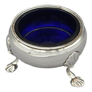 Sterling Silver Master Salt With Later Cobalt Liner, London, 1759 For Sale