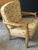 Guillerme et Chambron, solid oak armchair, "José" model. Published by Votre Maison, circa 1960. Original fabrics in very...