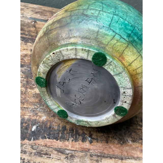 Vintage Abstract Glazed Ceramic Vessel For Sale - Image 10 of 12