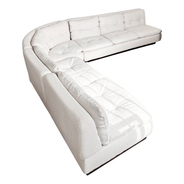 Modular Sofa in Ecru Bouclé Linen from Saporiti Italia, 1970 For Sale