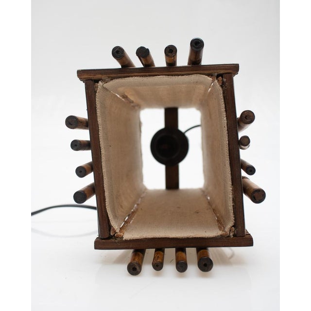 Bamboo Table Lamp in the style of Louis Sognot, 1970s-1980s For Sale - Image 4 of 6