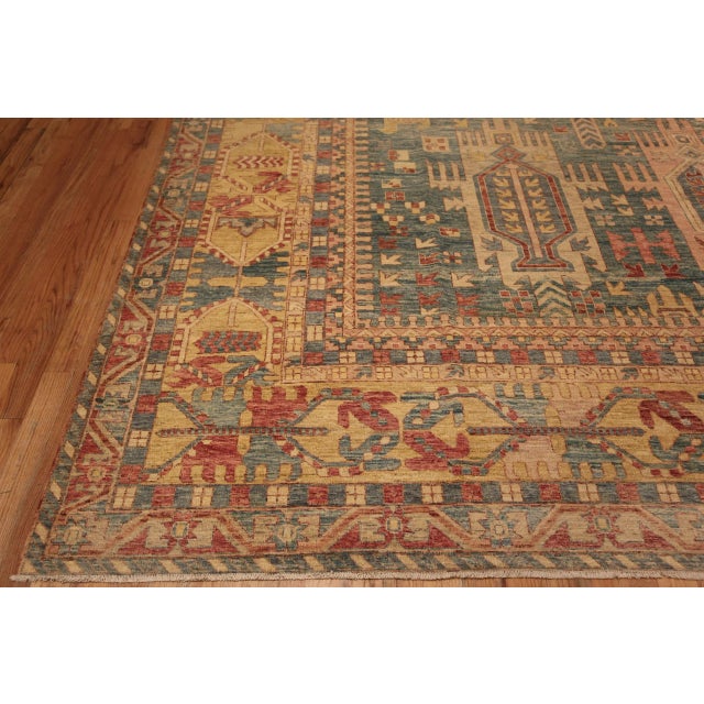 Textile Contemporary Modern Tribal Area Rug For Sale - Image 7 of 10