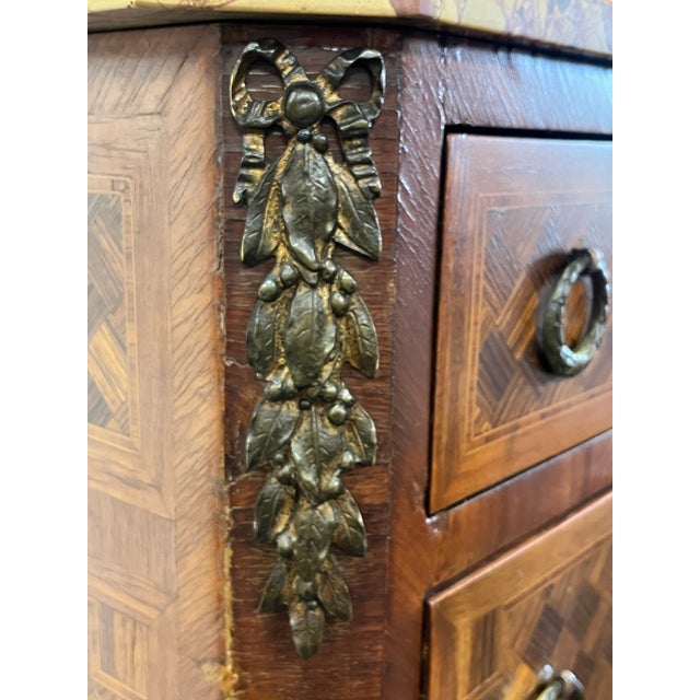 Turn of the Century French Inlaid Highboy Dresser For Sale - Image 9 of 11