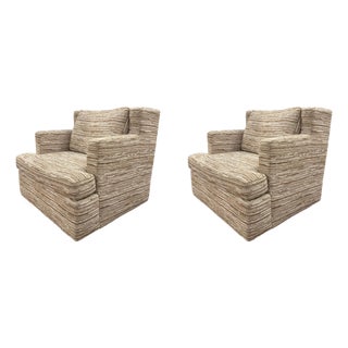 Revelation Unwind Swivel Chairs / Wheat - Pair. For Sale