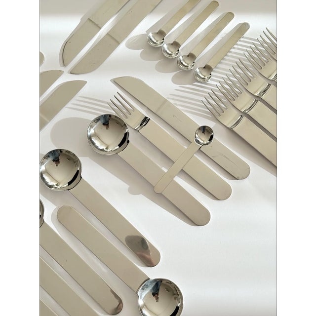 Silver Vintage Italian Flatware Set in Stainless Steel by Sergio Asti, 1970, Set of 23 For Sale - Image 8 of 8