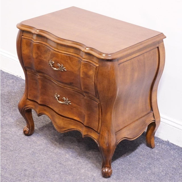 WHITE OF MEBANE Lorraine IV Collection Solid Cherry 25" Two Drawer Bombe Chest Nightstand 25.25" High 25" Wide 17" Deep We...