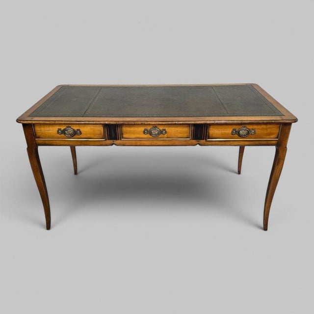 French Oak Partners Library Desk, 1920 For Sale - Image 13 of 13