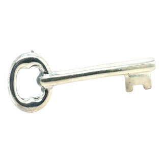 1990s Tiffany & Co Estate Key Brooch Pin Sterling Silver For Sale