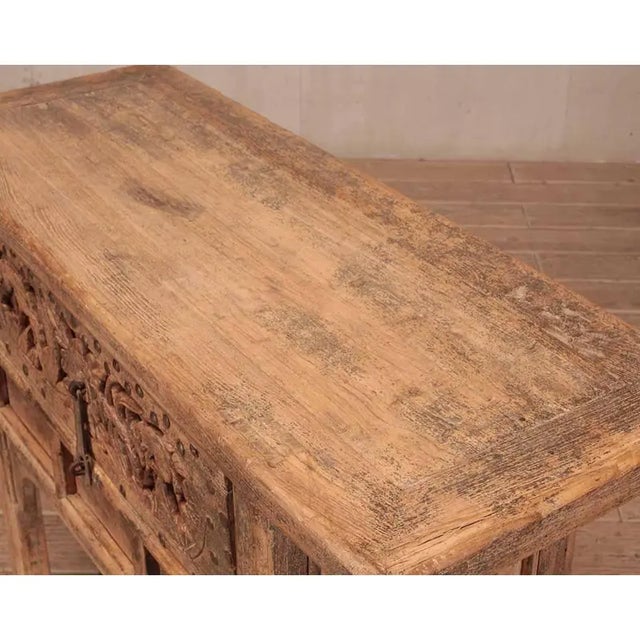 Antique Chinese Carved Elm and Pine Hall Table Chairish