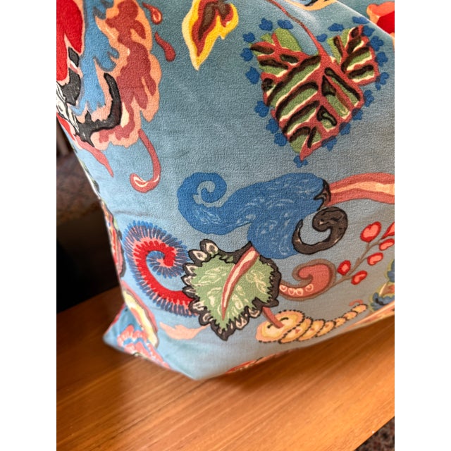 Ian Sanderson Popinjay Printed Velvet Pillows, Set of Three For Sale In San Francisco - Image 6 of 12