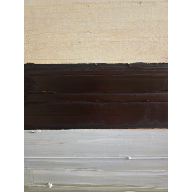 Gray 24" X 29" - Abstract Minimalist Landscape Oil Painting by Diane Grant / Neutral Color Palette / Color Field / Seascape For Sale - Image 8 of 10