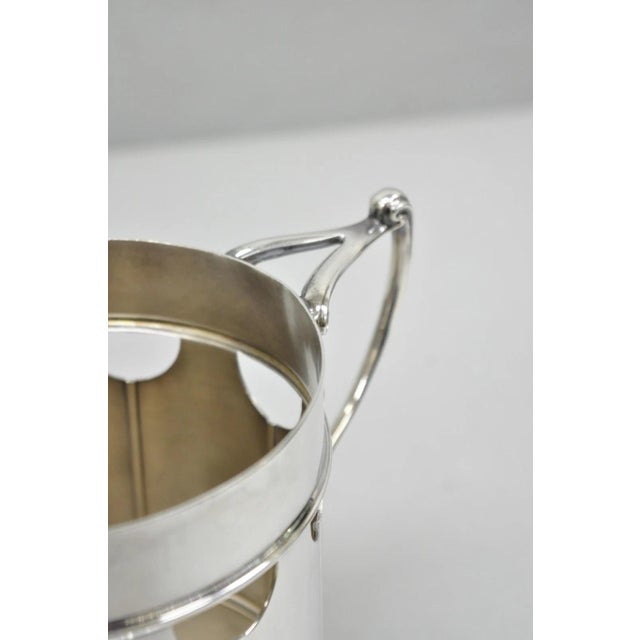 Metal Roberts and Belk Art Nouveau Silver Plated Champagne Chiller Wine Bottle Coaster For Sale - Image 7 of 13