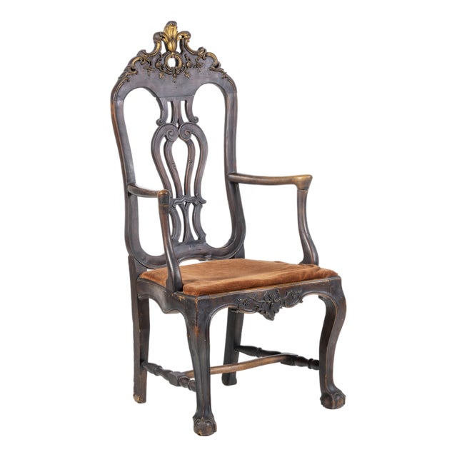 King Jose Style High-Backed Armchair, 18th Century For Sale