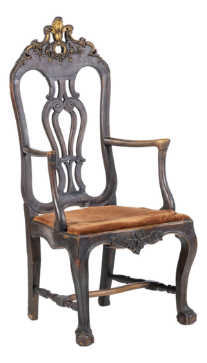 King Jose Style High-Backed Armchair, 18th Century