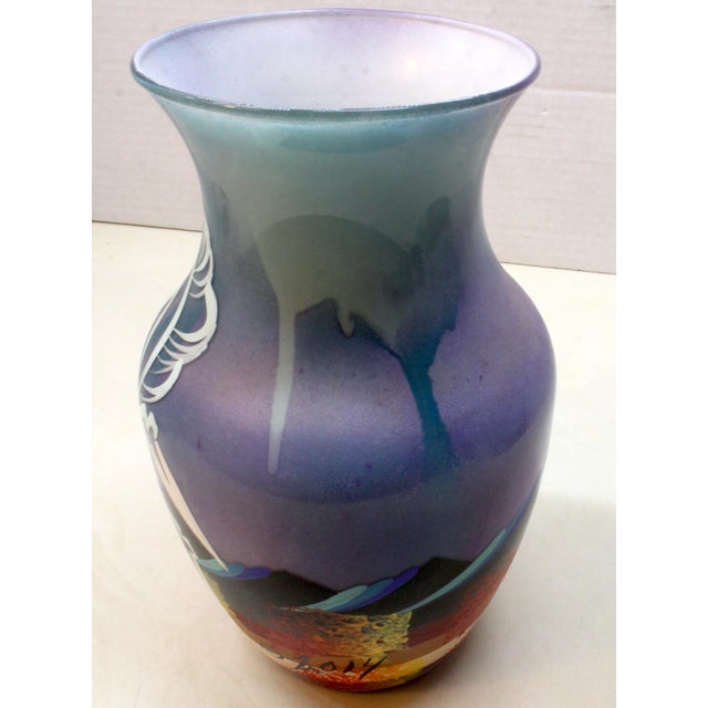 Signed Sam 2 Bulls – Oglala Lakota Sioux Hand-Painted Art Vase For Sale - Image 9 of 16