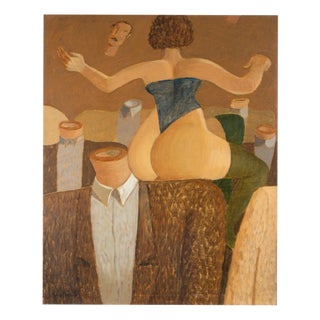 Alberto Gallerati, A Woman on a Shoulder, Oil Painting, 1970s For Sale