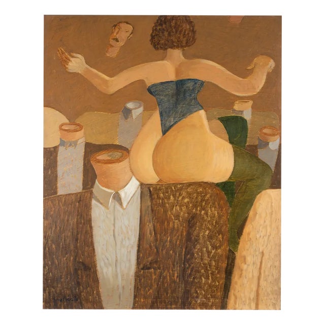 Alberto Gallerati, A Woman on a Shoulder, Oil Painting, 1970s For Sale