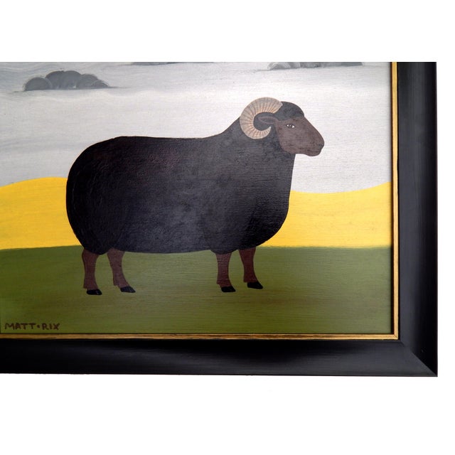 Matt Rix, The Black Ram, 2000s, Oil Painting on Board, Framed For Sale - Image 6 of 9