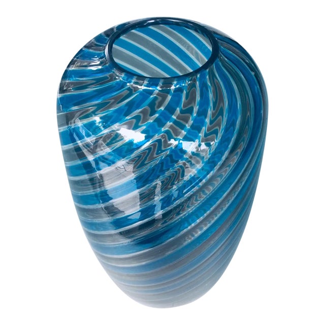 1985 Paolo Venini "Canne Retorte" Murano Vase, Italy For Sale