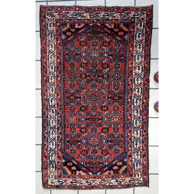 1970s, Handmade Vintage Persian Hamadan Rug 2.4' X 4.1' For Sale - Image 11 of 11