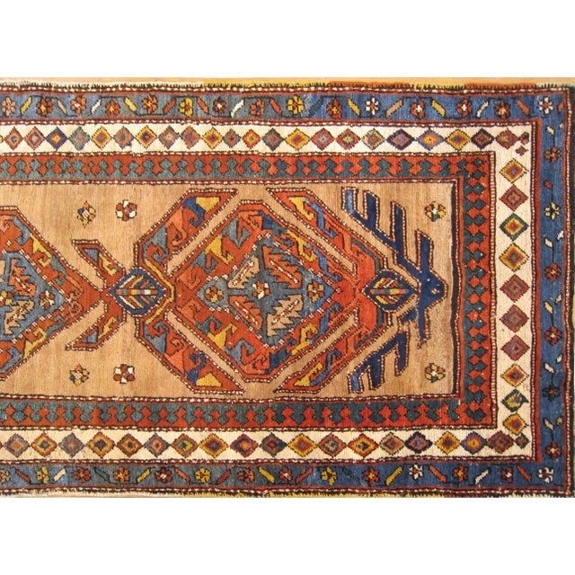 Art Deco 1900s Antique Persian Camel Hair Serab Oriental Rug-3’7’x7’5" For Sale - Image 3 of 5