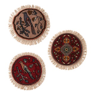 Small Middle Eastern Round Rugs, 1970s, Set of 3 For Sale