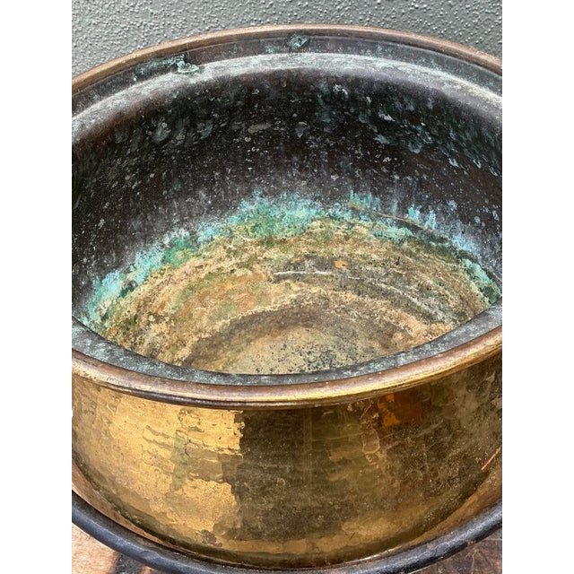 Vintage Hammered Brass Cauldron For Sale In West Palm - Image 6 of 7