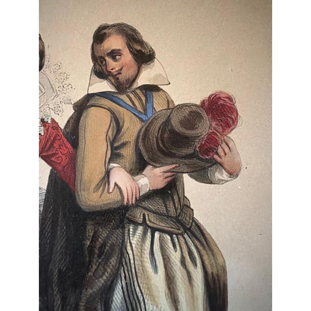 Henri IV & Marie De Medici French Court Costume, 1847, Lithograph For Sale - Image 4 of 9