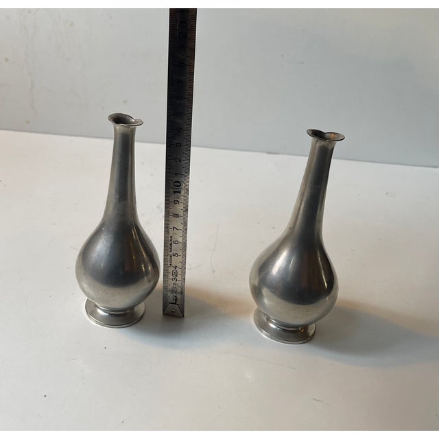 Art Deco Pewter Vases from Just Andersen, 1930s, Set of 2 For Sale - Image 6 of 9
