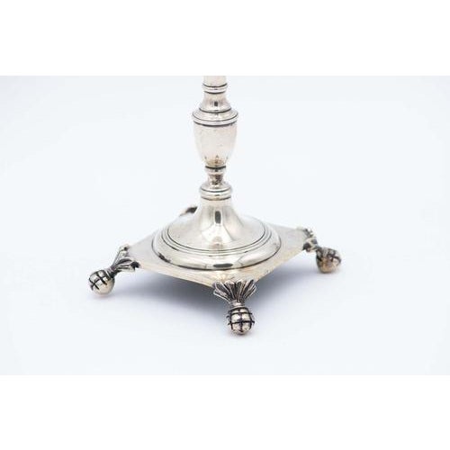 Silver Candlesticks with Square Base, Set of 2 For Sale - Image 3 of 4