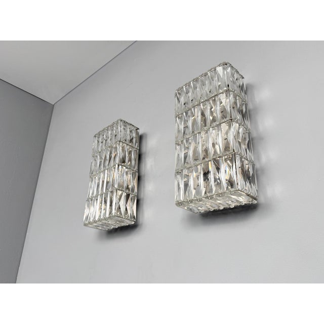 Mid-Century Modern Wall Lamps in Crystal Glass by Bakalowits & Söhne, Austria, 1960s, Set of 2 For Sale - Image 3 of 7