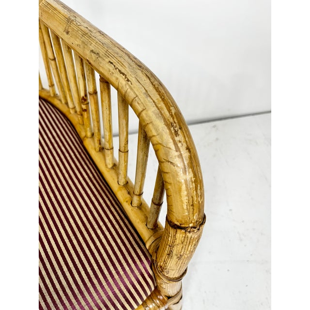 Vintage Bamboo Rattan Dining Set- Table and 4 Chairs For Sale - Image 10 of 12