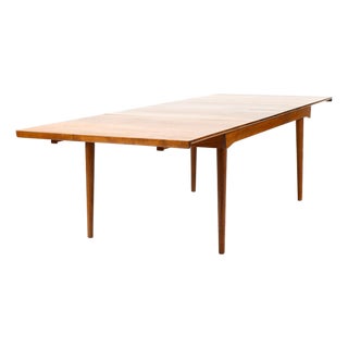 1960s Danish Modern Mid Century Teak Dining Table — Finn Juhl Fd-540 for France + Son — Two Leaves For Sale