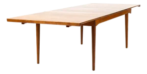 1960s Danish Modern Mid Century Teak Dining Table — Finn Juhl Fd-540 for France + Son — Two Leaves