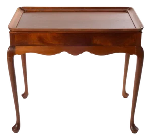 1960s Mahogany Queen Anne Stye Tea Table With Pull Out Candle Stands