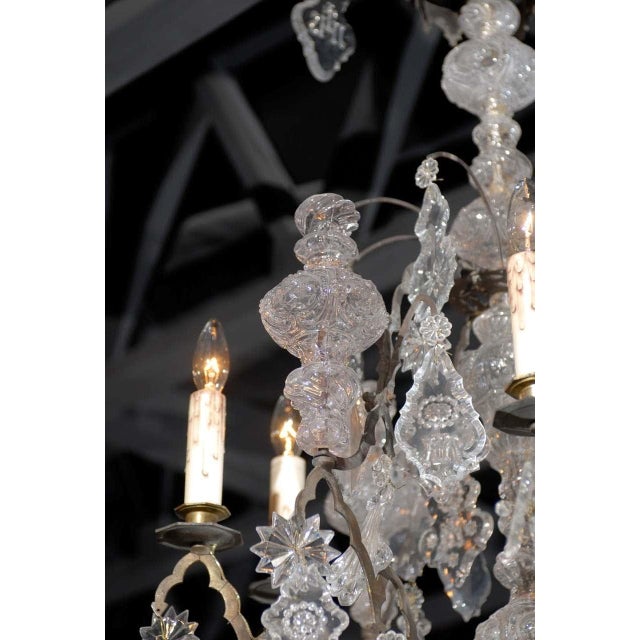 Transparent 1860s French Baroque Revival Six-Light Crystal Chandelier from a Church For Sale - Image 8 of 10
