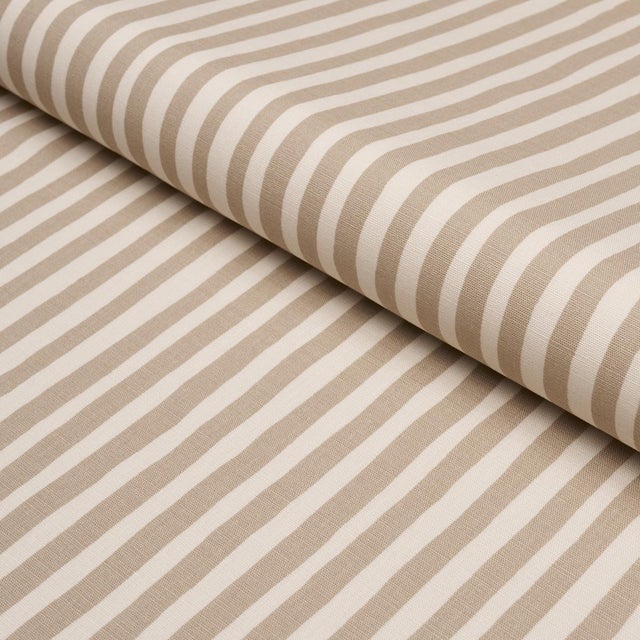 2020s SAMPLE - Schumacher Chaney Stripe Fabric In Sand For Sale - Image 5 of 5