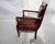Mid 20th Century Red Leather Empire Style Armchair With Gilded Figures For Sale - Image 9 of 11