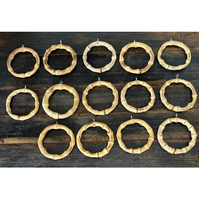 Bring warmth, texture, and effortless global style to your windows with this set of 14 vintage 4-inch bamboo curtain...