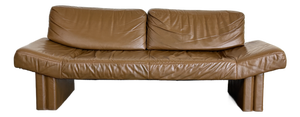 Vintage 1980's Italian Leather Postmodern Sofa